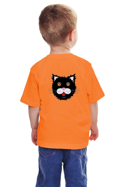 Заказать детскую футболку в Москве. Детская футболка классическая унисекс мохнатый Черный кот от IrinkaArt  - готовые дизайны и нанесение принтов.