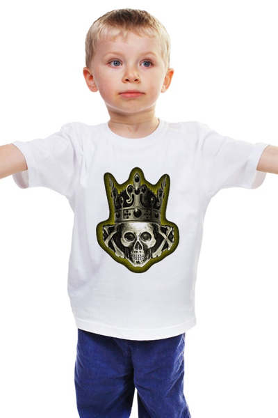 Заказать детскую футболку в Москве. Детская футболка классическая унисекс Корона на черепе. от Stil na yarkosti - готовые дизайны и нанесение принтов.