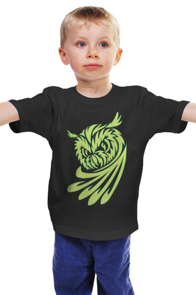 Заказать детскую футболку в Москве. Детская футболка классическая унисекс Филин от valezar - готовые дизайны и нанесение принтов.