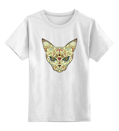 Заказать детскую футболку в Москве. Детская футболка классическая унисекс Кошка от ideboshir - готовые дизайны и нанесение принтов.