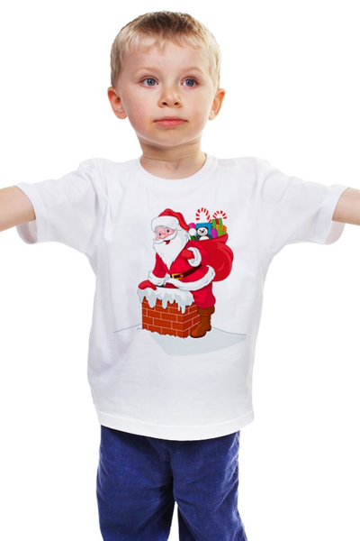 Заказать детскую футболку в Москве. Детская футболка классическая унисекс Дед Мороз с подарками от Виктор Гришин - готовые дизайны и нанесение принтов.