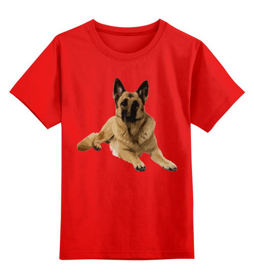 Заказать детскую футболку в Москве. Детская футболка классическая унисекс Собака - Овчарка от BAD OWL - готовые дизайны и нанесение принтов.