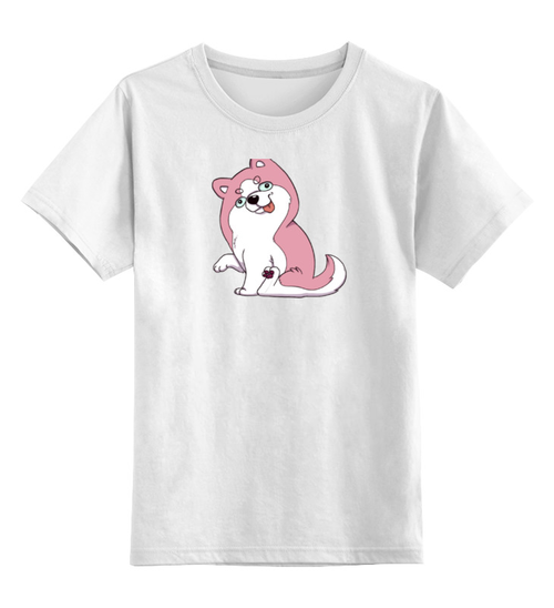 Заказать детскую футболку в Москве. Детская футболка классическая унисекс Розовый Хаски от bayl - готовые дизайны и нанесение принтов.