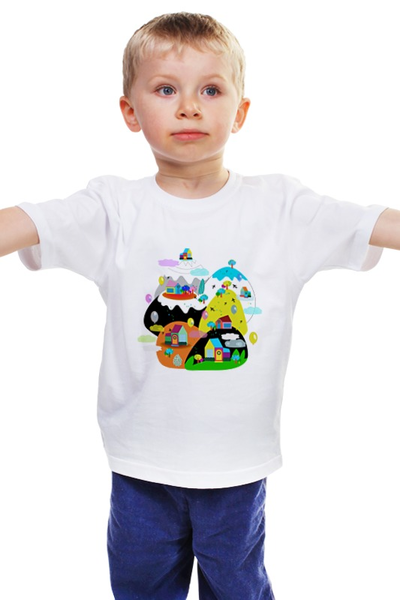Заказать детскую футболку в Москве. Детская футболка классическая унисекс Облачный город от Asparagus Lab + Masha Saunders - готовые дизайны и нанесение принтов.