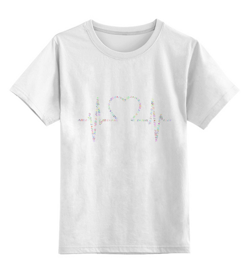 Заказать детскую футболку в Москве. Детская футболка классическая унисекс Сердце Сердцебиение Любовь от MariYang  - готовые дизайны и нанесение принтов.
