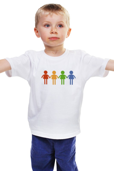 Заказать детскую футболку в Москве. Детская футболка классическая унисекс человечки от Mari_M - готовые дизайны и нанесение принтов.
