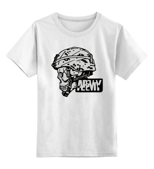 Заказать детскую футболку в Москве. Детская футболка классическая унисекс Череп в каске от Leichenwagen - готовые дизайны и нанесение принтов.