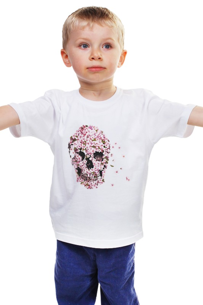 Заказать детскую футболку в Москве. Детская футболка классическая унисекс Цветочный Череп от ANDREI M - готовые дизайны и нанесение принтов.