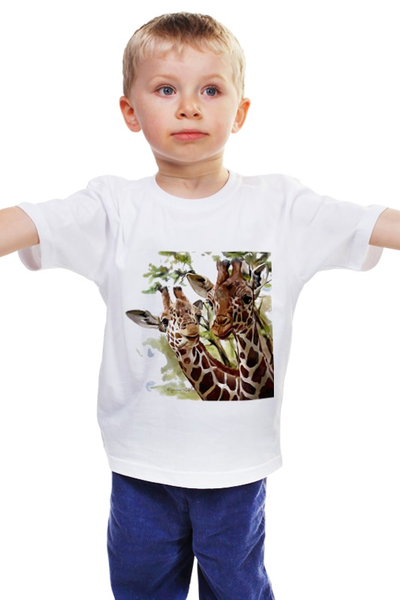 Заказать детскую футболку в Москве. Детская футболка классическая унисекс Жирафы от Виктор Гришин - готовые дизайны и нанесение принтов.