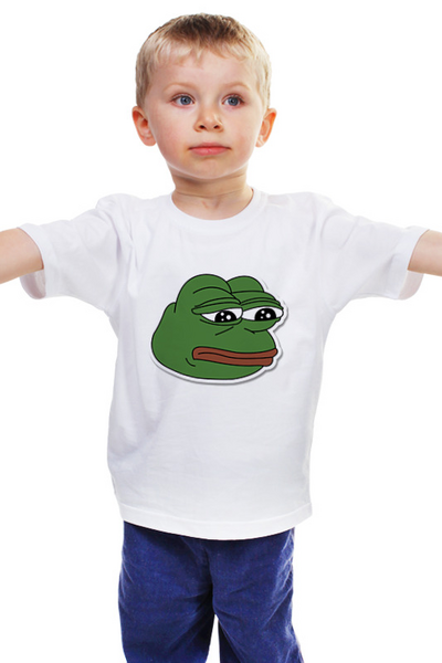 Заказать детскую футболку в Москве. Детская футболка классическая унисекс Лягушонок Пепе от Jimmy Flash - готовые дизайны и нанесение принтов.