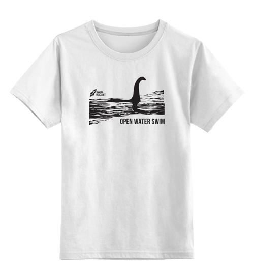 Заказать детскую футболку в Москве. Детская футболка классическая унисекс Nessy Black от Swimrocket - школа плавания - готовые дизайны и нанесение принтов.