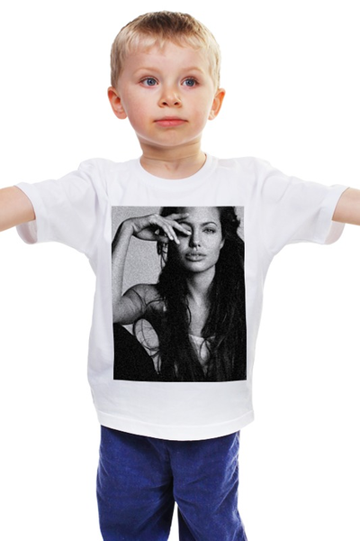 Заказать детскую футболку в Москве. Детская футболка классическая унисекс анджелина джоли от juliapian - готовые дизайны и нанесение принтов.