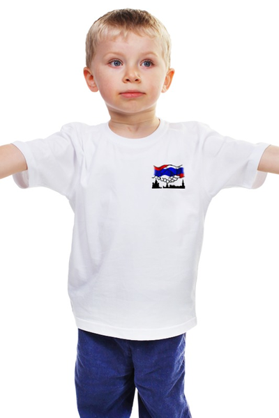 Заказать детскую футболку в Москве. Детская футболка классическая унисекс Россия - Сербия от Filip Cmiljanic - готовые дизайны и нанесение принтов.