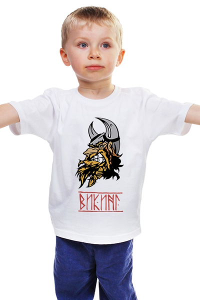 Заказать детскую футболку в Москве. Детская футболка классическая унисекс Суровый викинг от shop-viking - готовые дизайны и нанесение принтов.