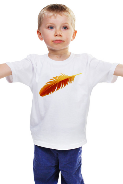 Заказать детскую футболку в Москве. Детская футболка классическая унисекс Золотое перо от Мария Соболева - готовые дизайны и нанесение принтов.