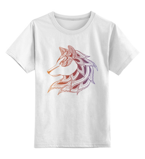 Заказать детскую футболку в Москве. Детская футболка классическая унисекс Стилизованный волк от kiile - готовые дизайны и нанесение принтов.