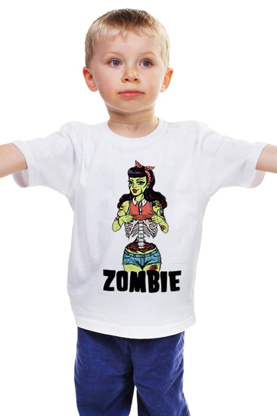 Заказать детскую футболку в Москве. Детская футболка классическая унисекс Zombie girl  от Leichenwagen - готовые дизайны и нанесение принтов.