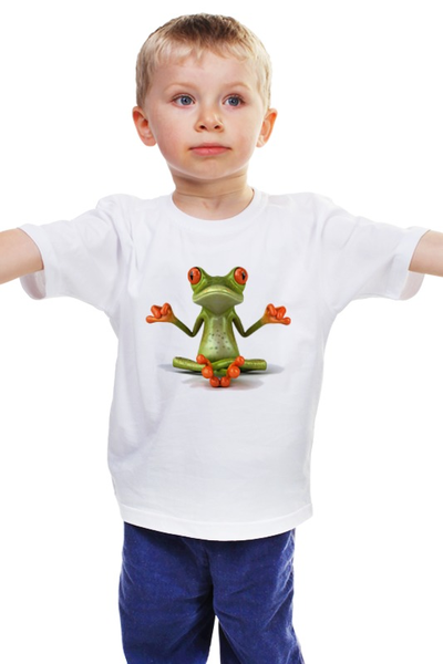 Заказать детскую футболку в Москве. Детская футболка классическая унисекс Йога, философия от Violet - готовые дизайны и нанесение принтов.