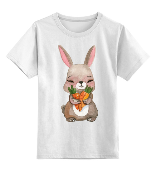 Заказать детскую футболку в Москве. Детская футболка классическая унисекс Кролик от nadegda - готовые дизайны и нанесение принтов.
