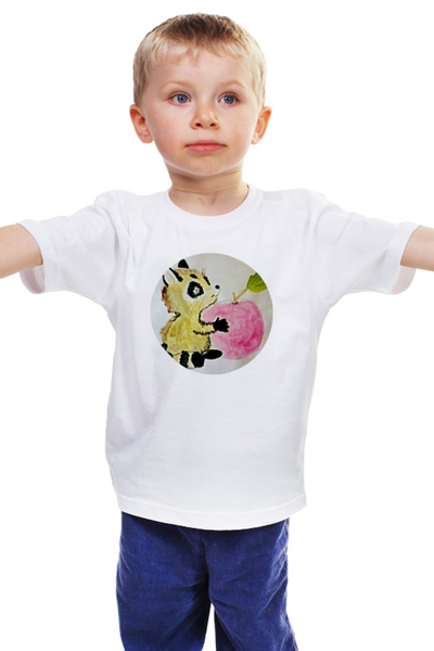Заказать детскую футболку в Москве. Детская футболка классическая унисекс Малыш Енот от mrs-snit@yandex.ru - готовые дизайны и нанесение принтов.