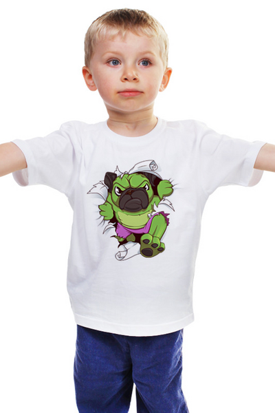 Заказать детскую футболку в Москве. Детская футболка классическая унисекс ❖ Hluk PUG ❖ от balden - готовые дизайны и нанесение принтов.