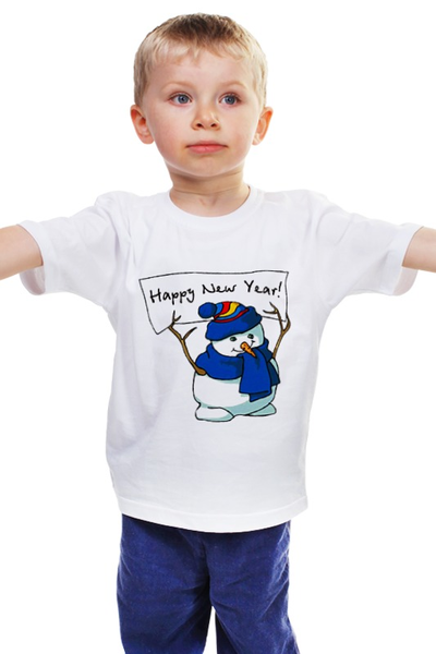 Заказать детскую футболку в Москве. Детская футболка классическая унисекс Happy New Year! Bag от Just kidding - готовые дизайны и нанесение принтов.