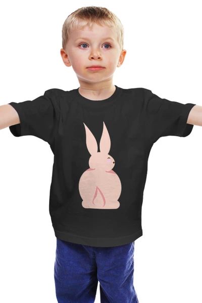 Заказать детскую футболку в Москве. Детская футболка классическая унисекс Розовый кролик от skynatural - готовые дизайны и нанесение принтов.