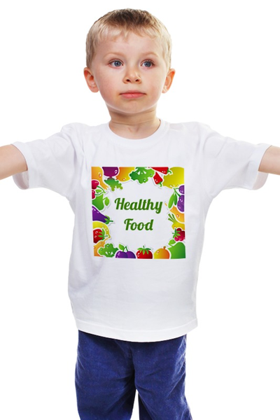 Заказать детскую футболку в Москве. Детская футболка классическая унисекс Healthy Food от jkg - готовые дизайны и нанесение принтов.