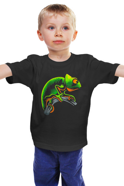 Заказать детскую футболку в Москве. Детская футболка классическая унисекс Хамелеон от balden - готовые дизайны и нанесение принтов.