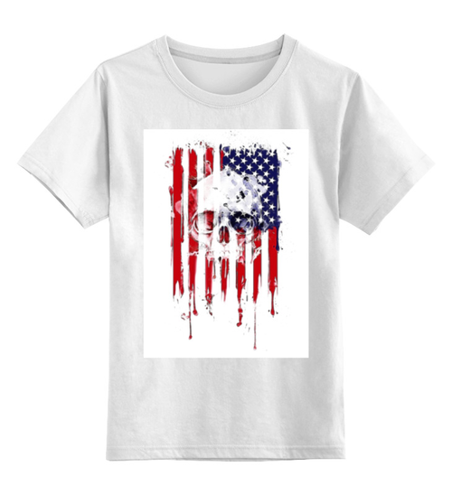 Заказать детскую футболку в Москве. Детская футболка классическая унисекс Американский череп от ksusalvation - готовые дизайны и нанесение принтов.