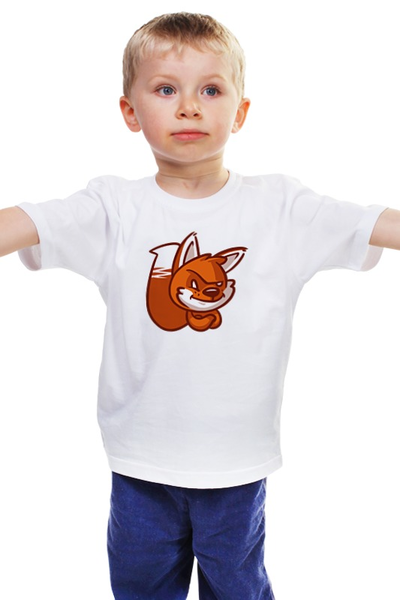 Заказать детскую футболку в Москве. Детская футболка классическая унисекс Лиса (Fox) от fanart - готовые дизайны и нанесение принтов.