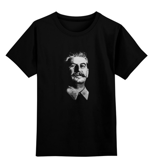 Заказать детскую футболку в Москве. Детская футболка классическая унисекс Сталин от Рустам Юсупов - готовые дизайны и нанесение принтов.