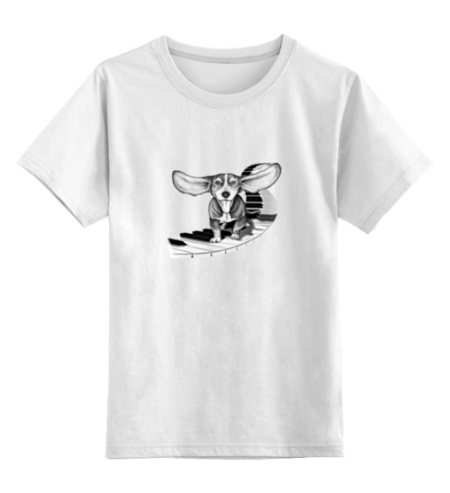 Заказать детскую футболку в Москве. Детская футболка классическая унисекс Собака Моцарта. Нарисовано вручную. от Don Bu - готовые дизайны и нанесение принтов.