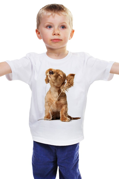 Заказать детскую футболку в Москве. Детская футболка классическая унисекс Собака от Violet - готовые дизайны и нанесение принтов.