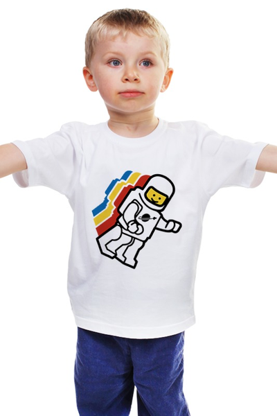 Заказать детскую футболку в Москве. Детская футболка классическая унисекс Космонавт лего от fanart - готовые дизайны и нанесение принтов.