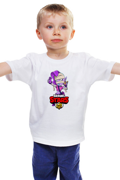 Заказать детскую футболку в Москве. Детская футболка классическая унисекс BRAWL STARS EMZ от geekbox - готовые дизайны и нанесение принтов.