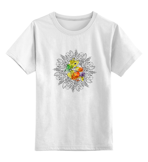 Заказать детскую футболку в Москве. Детская футболка классическая унисекс Мандала белка от krolya_spb@mail.ru - готовые дизайны и нанесение принтов.