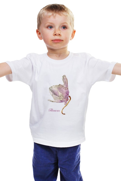Заказать детскую футболку в Москве. Детская футболка классическая унисекс орхидея от okonit - готовые дизайны и нанесение принтов.