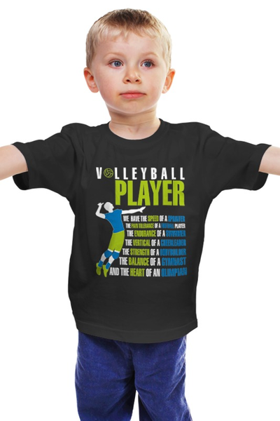 Заказать детскую футболку в Москве. Детская футболка классическая унисекс Volleyball Player от Yury Kosagovsky - готовые дизайны и нанесение принтов.