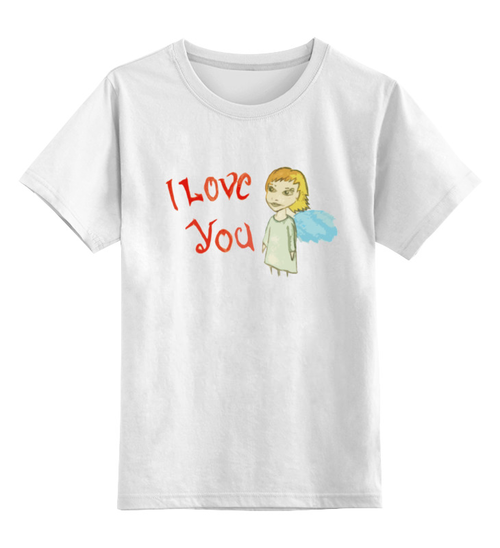Заказать детскую футболку в Москве. Детская футболка классическая унисекс I Love You от james.r - готовые дизайны и нанесение принтов.
