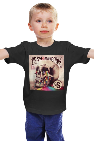 Заказать детскую футболку в Москве. Детская футболка классическая унисекс Death & Rainbows от Радуг - готовые дизайны и нанесение принтов.