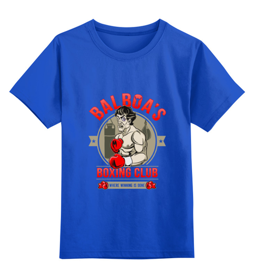 Заказать детскую футболку в Москве. Детская футболка классическая унисекс Balboa's Boxing Club от skynatural - готовые дизайны и нанесение принтов.