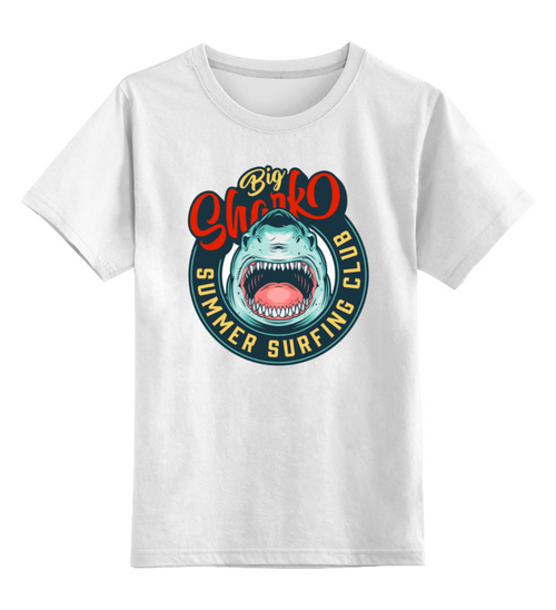 Заказать детскую футболку в Москве. Детская футболка классическая унисекс BigSHARK от balden - готовые дизайны и нанесение принтов.