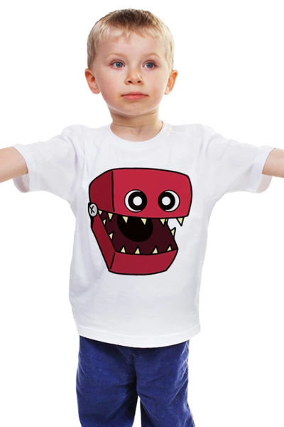 Заказать детскую футболку в Москве. Детская футболка классическая унисекс Бокси Бу: Поппи Плейтайм от weeert - готовые дизайны и нанесение принтов.