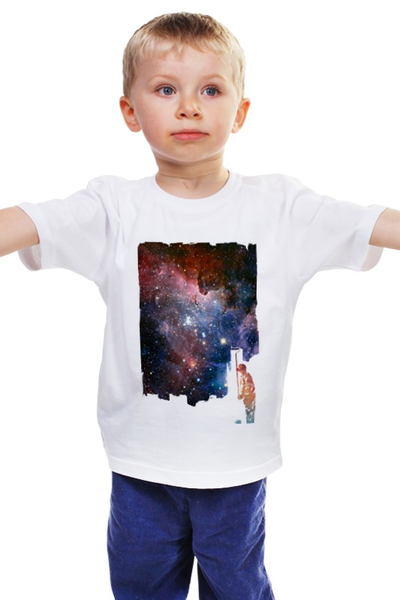 Заказать детскую футболку в Москве. Детская футболка классическая унисекс Космос от prodesign - готовые дизайны и нанесение принтов.