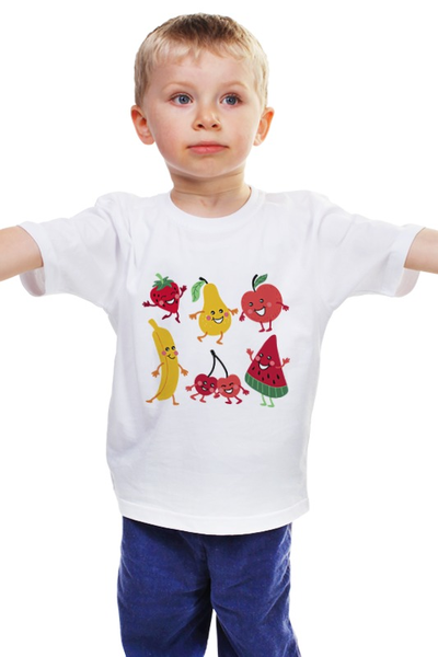 Заказать детскую футболку в Москве. Детская футболка классическая унисекс Фрукты от Romanova - готовые дизайны и нанесение принтов.