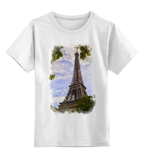 Заказать детскую футболку в Москве. Детская футболка классическая унисекс Эйфелева башня от ElenaE  - готовые дизайны и нанесение принтов.