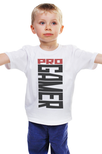 Заказать детскую футболку в Москве. Детская футболка классическая унисекс Pro gamer от bd-art  - готовые дизайны и нанесение принтов.