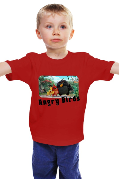Заказать детскую футболку в Москве. Детская футболка классическая унисекс Angry Birds от nastya500001@mail.ru - готовые дизайны и нанесение принтов.