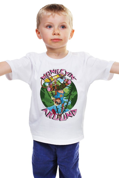 Заказать детскую футболку в Москве. Детская футболка классическая унисекс Обезьянка  от ПРИНТЫ ПЕЧАТЬ  - готовые дизайны и нанесение принтов.